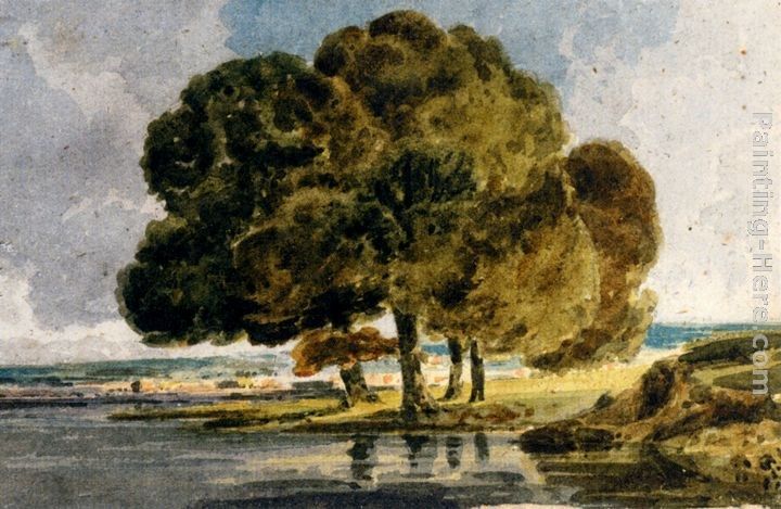 Thomas Girtin Trees On A Riverbank